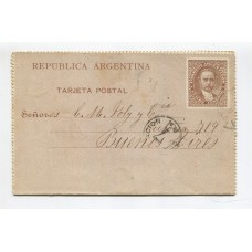 ARGENTINA ENTERO POSTAL GJ CAP-03 CARTA KIDD USADA MARCA CLASIFICACION 7 U$ 50